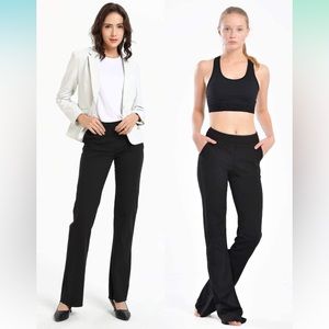 Tall women’s black bootcut yoga/ dress pants. Large.